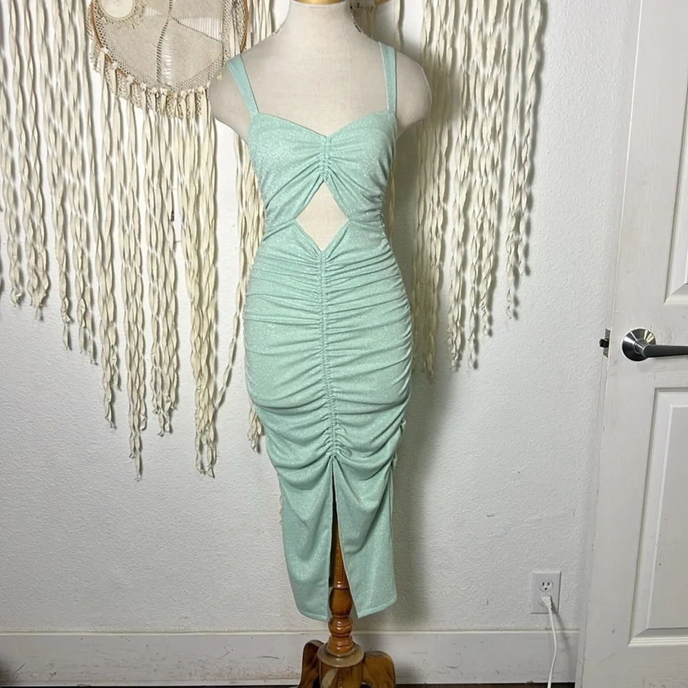 Saylor Merilyn Dress in Mint Shimmer size XS